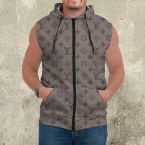 Premium Louis Vuitton Sleeveless Zip Hoodie For Men - DN9060702
