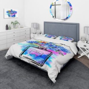 Coco Chanel Blue No.5 Perfume Bedding Set