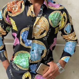 Limited Versa.ce Long Sleeve Button Shirt for Men Hot 2025 LIIV1106