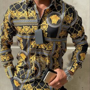 Limited Versa.ce Long Sleeve Button Shirt for Men Hot 2025 LIV1050