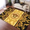 Gianni Versace Gold Luxury Area Rug For Living Room Bedroom Carpet Home Decor Mat LVT00477