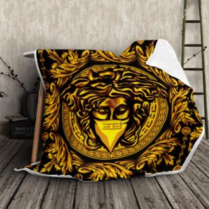 Versace Golden Fashion Logo Luxury Brand Blanket Fleece Home Decor LVT00259