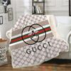 Gucci Bee Brand White Pattern Blanket