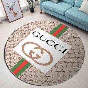 Gucci Beige Luxury Brand Fashion Round Rug Carpet Home Decor Special Gift LVT00380