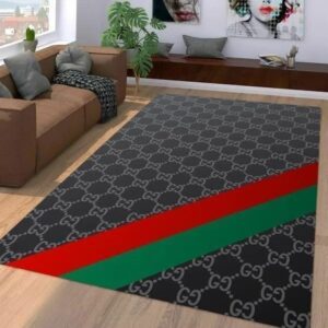 Gucci Black Luxury Area Rug For Living Room Bedroom Carpet Home Decor Mat LVT00470