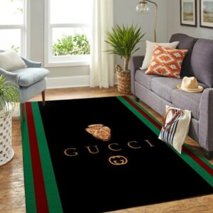 Gucci Black Luxury Area Rug For Living Room Bedroom Carpet Home Decor Mat LVT00471