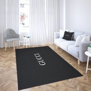 Gucci Black Luxury Area Rug For Living Room Bedroom Carpet Home Decor Mat LVT00469