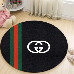 Gucci Black Luxury Brand Round Rug Carpet Home Decor LVT00433