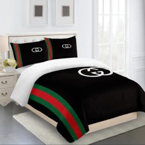 Gucci Black Premium Limited Luxury Brand Fashion Bedding Set Home Decor LVT00076