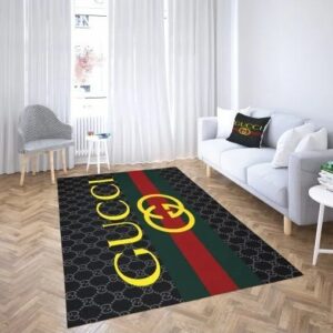 Gucci Black Stripe Luxury Area Rug Carpet For Living Room Bedroom Carpet Home Decor  LVT00377