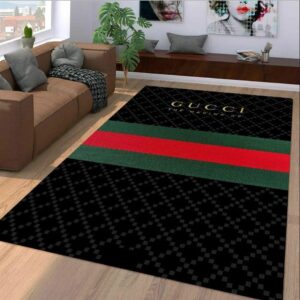 Gucci Black Stripe Luxury Area Rug For Living Room Bedroom Carpet Home Decor  LVT00378