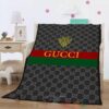 Gucci Brand Black Pattern Blanket