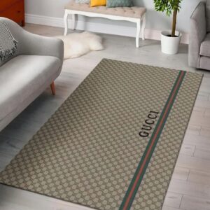 Gucci Brown Luxury Area Rug For Living Room Bedroom Carpet Home Decor Mat LVT00483
