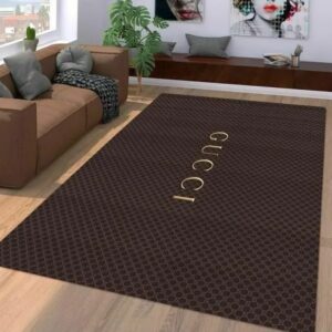 Gucci Brown Luxury Area Rug For Living Room Bedroom Carpet Home Decor Mat LVT00482
