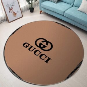 Gucci Brown Luxury Brand Fashion Round Rug Carpet Home Decor Special Gift LVT00444
