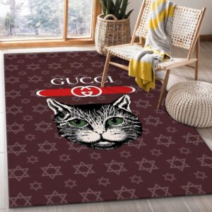 Gucci Cat Luxury Area Rug For Living Room Bedroom Carpet Home Decor Mat LVT00481