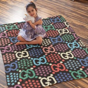 Gucci Colorful Luxury Brand Logo Premium Blanket Fleece Home Decor LVT00152