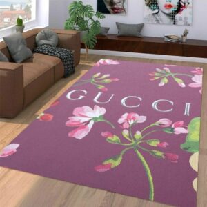 Gucci Flower Luxury Area Rug For Living Room Bedroom Carpet Home Decor Mat LVT00493