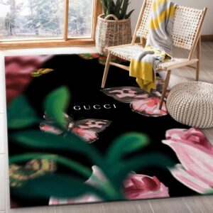 Gucci Flower Luxury Area Rug For Living Room Bedroom Carpet Home Decor Mat LVT00492