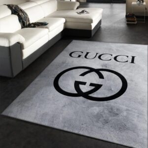 Gucci Grey Luxury Area Rug For Living Room Bedroom Carpet Home Decor Mat LVT00489