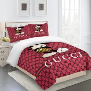 Gucci Mickey Premium Limited Luxury Brand Fashion Bedding Set Home Decor LVT00077