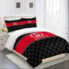 Gucci Red Black Premium Luxury Brand Fashion Limited Bedding Set Home Decor LVT00082