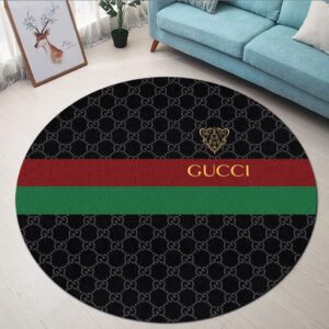 Gucci Red Green Black Luxury Brand Fashion Round Rug Carpet Home Decor Special Gift LVT00405