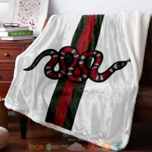 Gucci Snake White Fleece Blanket