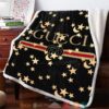 Gucci Twinkle Moon Star Pattern Fleece Blanket