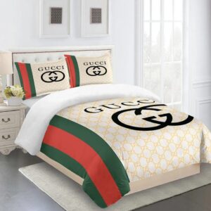 Gucci Yellow Premium Limited Luxury Brand Fashion Bedding Set Home Decor LVT00075