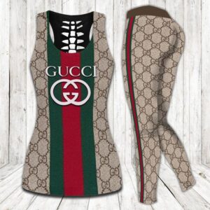 Gucci stripe tank top leggings luxury brand clothing clothes outfit gym for women hot-PM00217