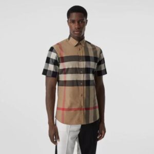 BURBERRY SHORT SLEEVE BUTTON SHIRT - DN9140737