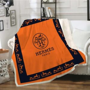 Hermes Orange Fashion Luxury Brand Fleece Blanket Comfortable Blanket LVT00143