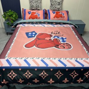 Louis Vuitton Blue Monogram Luxury Brand Bedding Set LVT00466