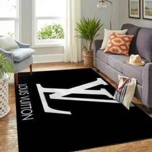 Louis Vuitton Black Fashion Limited Luxury Brand Rug Carpet Home Decor LVT00338