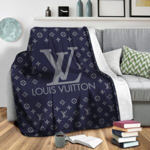 Louis Vuitton Blue Fashion Luxury Brand Premium Blanket Fleece Home Decor LVT00218