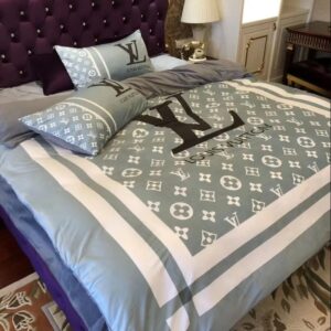 Louis Vuitton Blue Monogram Luxury Brand Bedding Set LVT00045