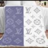 Louis Vuitton Blue White Luxury Brand Premium Blanket Fleece Home Decor LVT00267