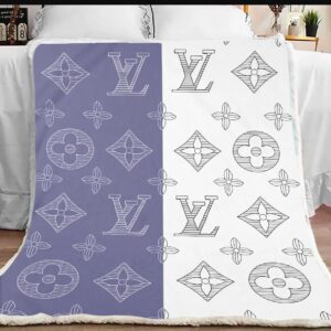 Louis Vuitton Blue White Luxury Brand Premium Blanket Fleece Home Decor LVT00267