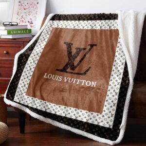 Louis Vuitton Brown Fashion Luxury Brand Premium Blanket Fleece Home Decor LVT00181