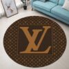 Louis Vuitton Brown Luxury Brand Fashion Round Rug Carpet Home Decor LVT00420