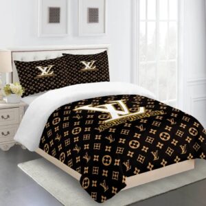Louis Vuitton Brown Luxury Brand Limited Fashion Premium Bedding Set Home Decor LVT00094