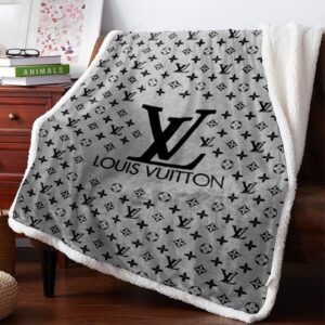 Louis Vuitton Grey Fashion Luxury Brand Premium Blanket Fleece Home Decor LVT00216