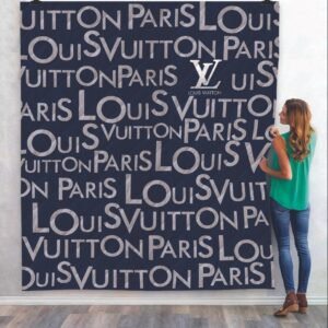 Louis Vuitton Logo Fashion Luxury Brand Premium Logo Blanket Fleece Home Decor LVT00179