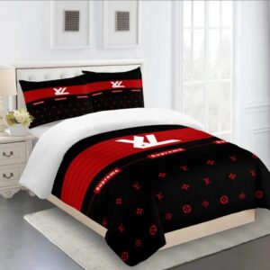 Louis Vuitton Red Luxury Brand Limited Fashion Premium Bedding Set Home Decor LVT00093