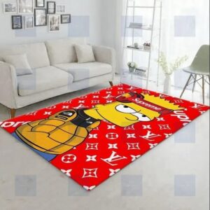 Louis Vuitton Supreme Bart Simpson Fashion Limited Luxury Brand Rug Carpet Home Decor  LVT00335