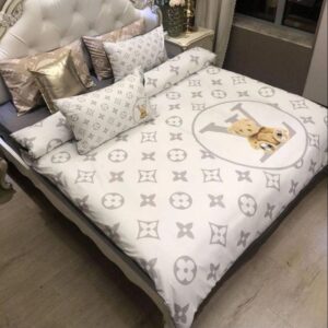 Louis Vuitton Teddy Bear White Luxury Brand Bedding Set LVT00043