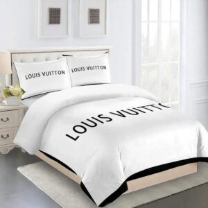 Louis Vuitton White Fashion Logo Limited Luxury Brand Bedding Set Duvet Cover Home Decor  LVT00099