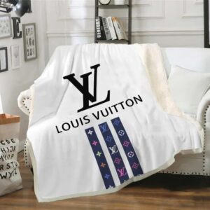 Louis Vuitton White Fashion Luxury Brand Fleece Blanket Comfortable Blanket LVT00145