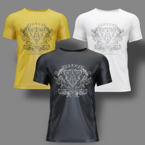 Unisex-(Black&White&Yellow) Gucci Luxury Brand Premium T-Shirt Outfit For Men Women - B9G-TX-Max05523